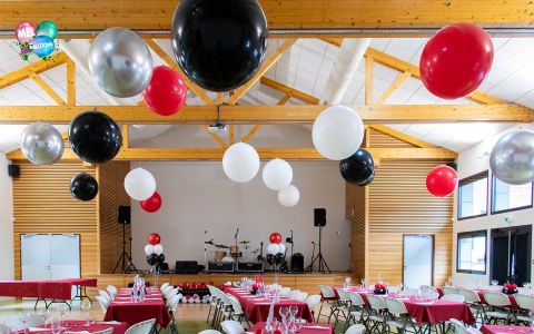 Plafond de ballons pour fêter l'anniversaire de Marc 50 ans à Annecy en Haute Savoie