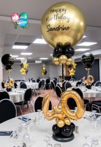 Centre de table et bouquet de ballons pour un anniversaire 40ans à Albertville en Savoie