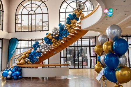 Evènement professionnel décoration ballons, grande guirlande organique à Bourgoin Jallieu en Savoie